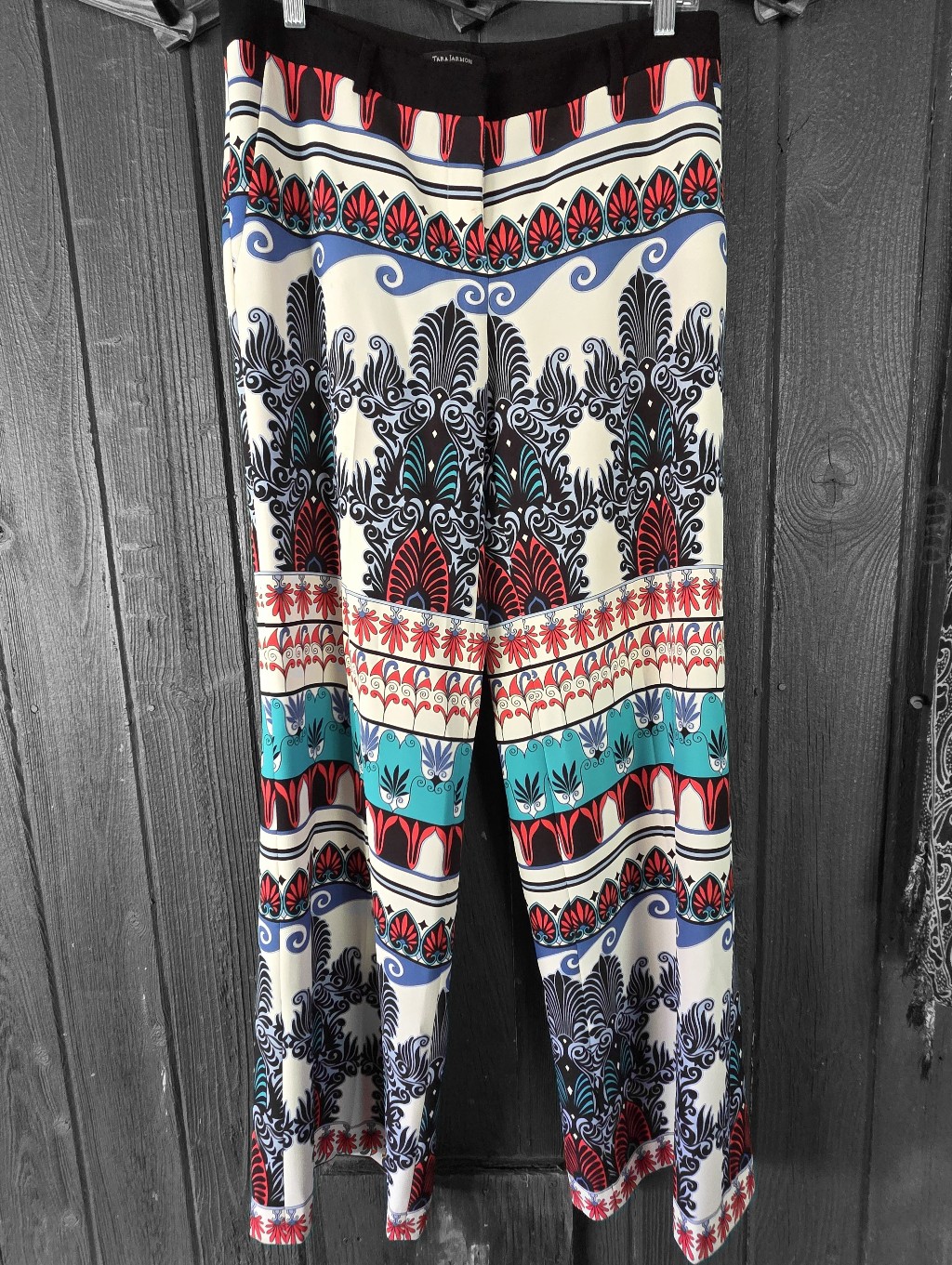 Tara Jarmon Multicolor Printed Trousers With Black Trim